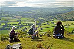Three looking at view